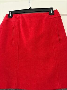 Talbots Red Pencil Skirt with Front Welt Pockets